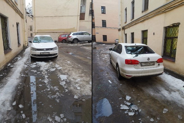 Случаи падения сосулек с крыш домов участились с потеплением в Петербурге